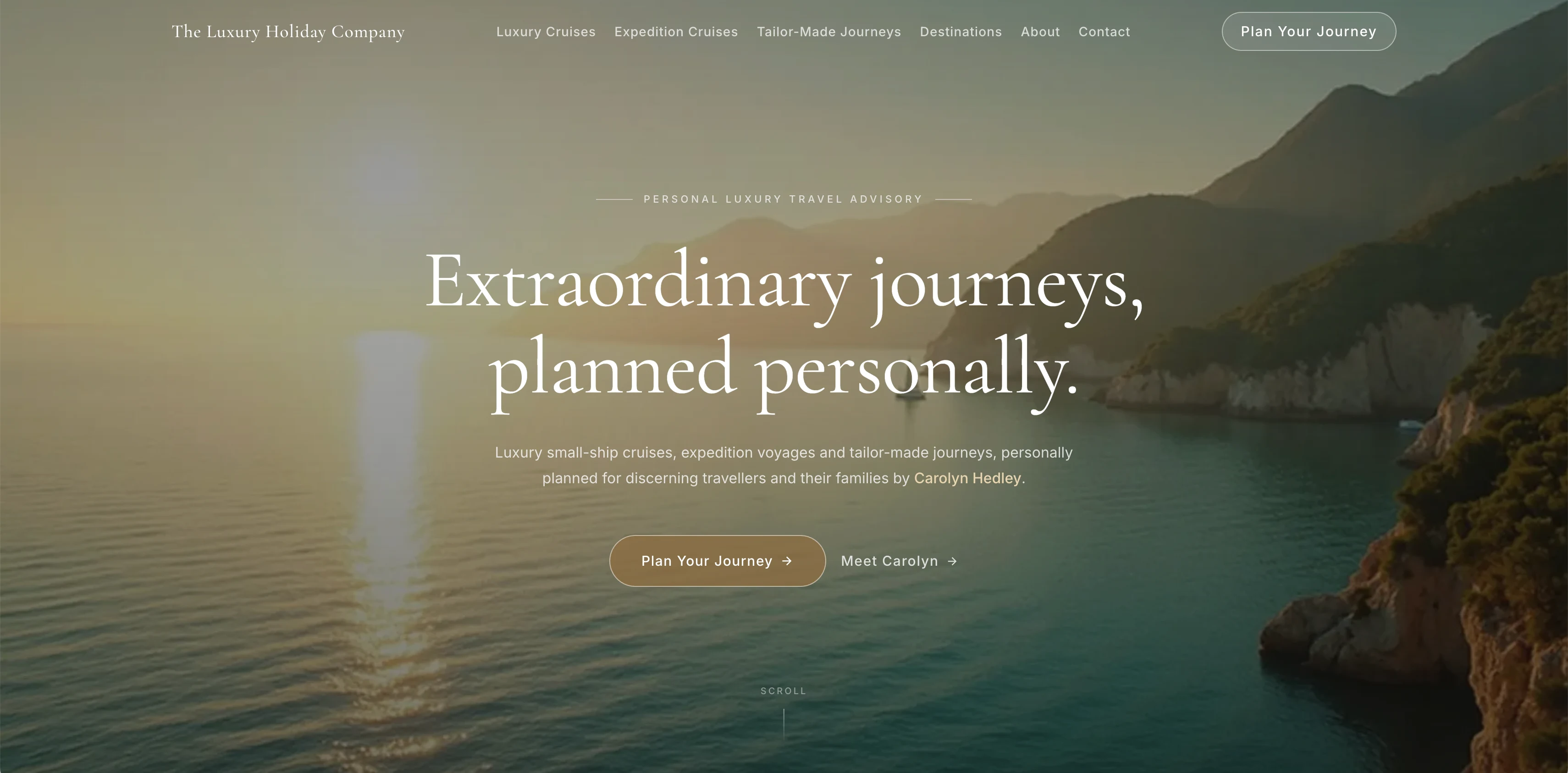 The Luxury Holiday Company luxury travel website designed by KezConcepts