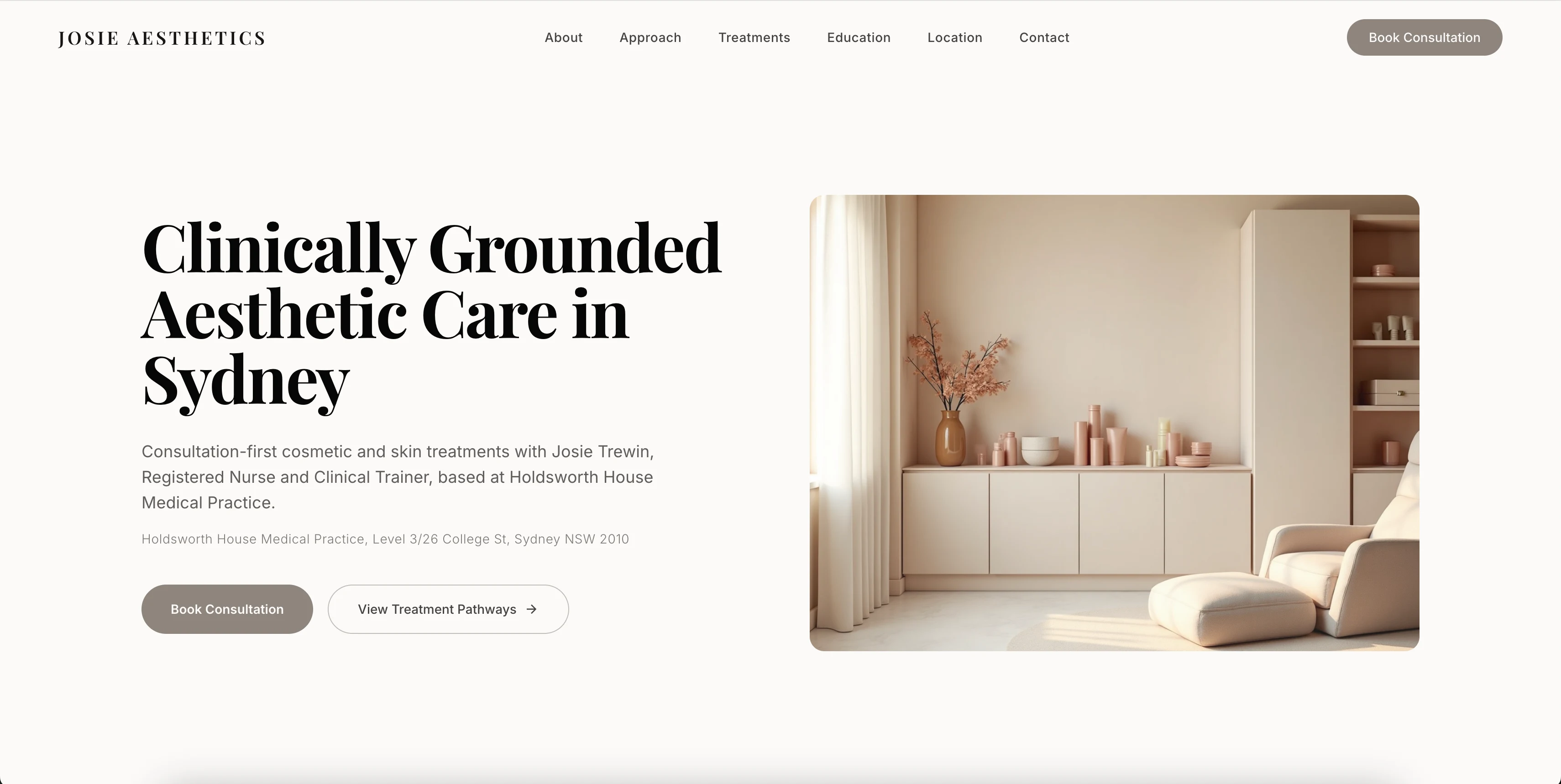 Clinic website concept study by KezConcepts ,  cosmetic clinic homepage redesign