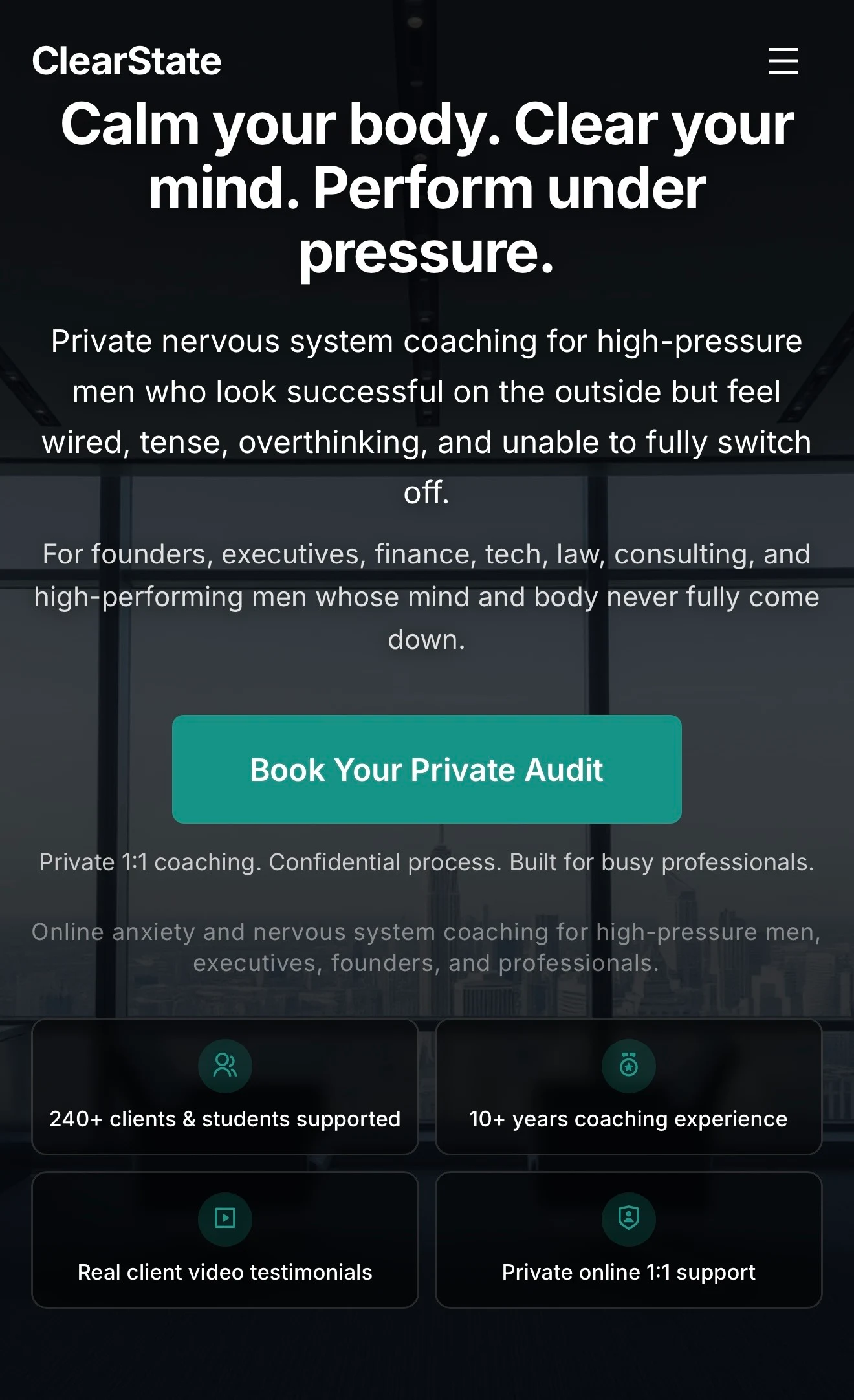 ClearState mobile responsive view designed by KezConcepts