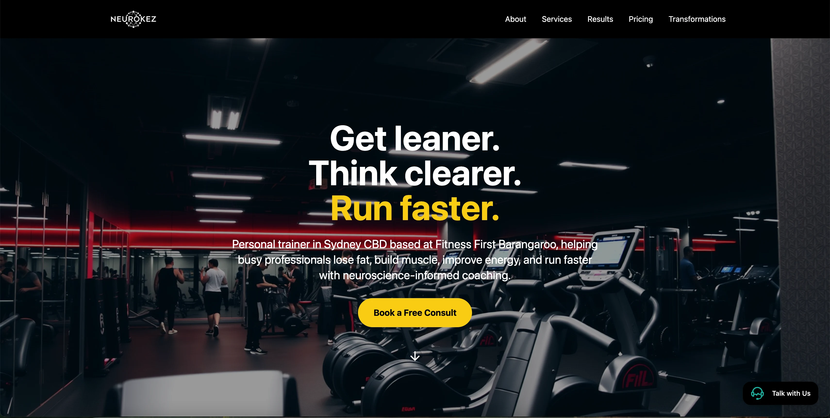 NeuroKez Sydney personal training website designed by KezConcepts