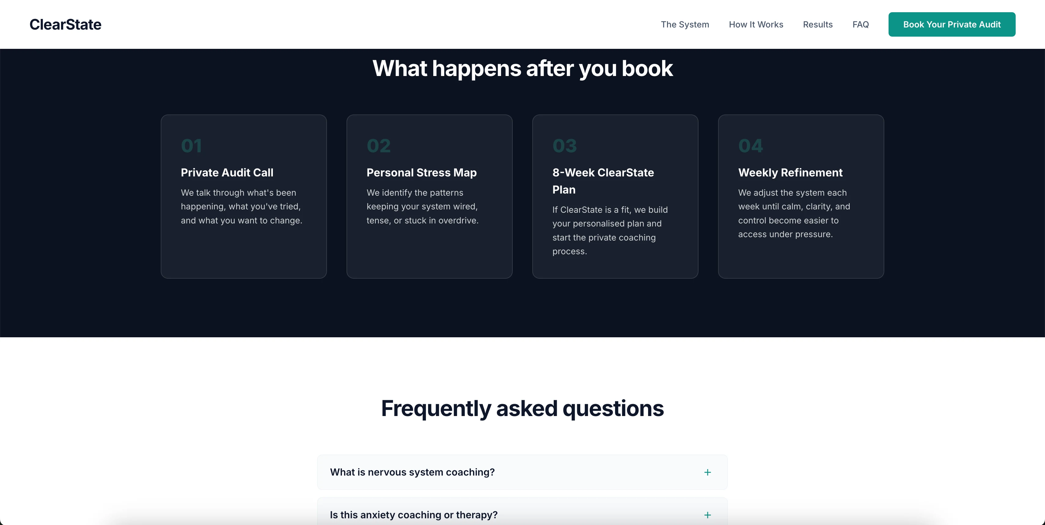 ClearState process explained page designed by KezConcepts