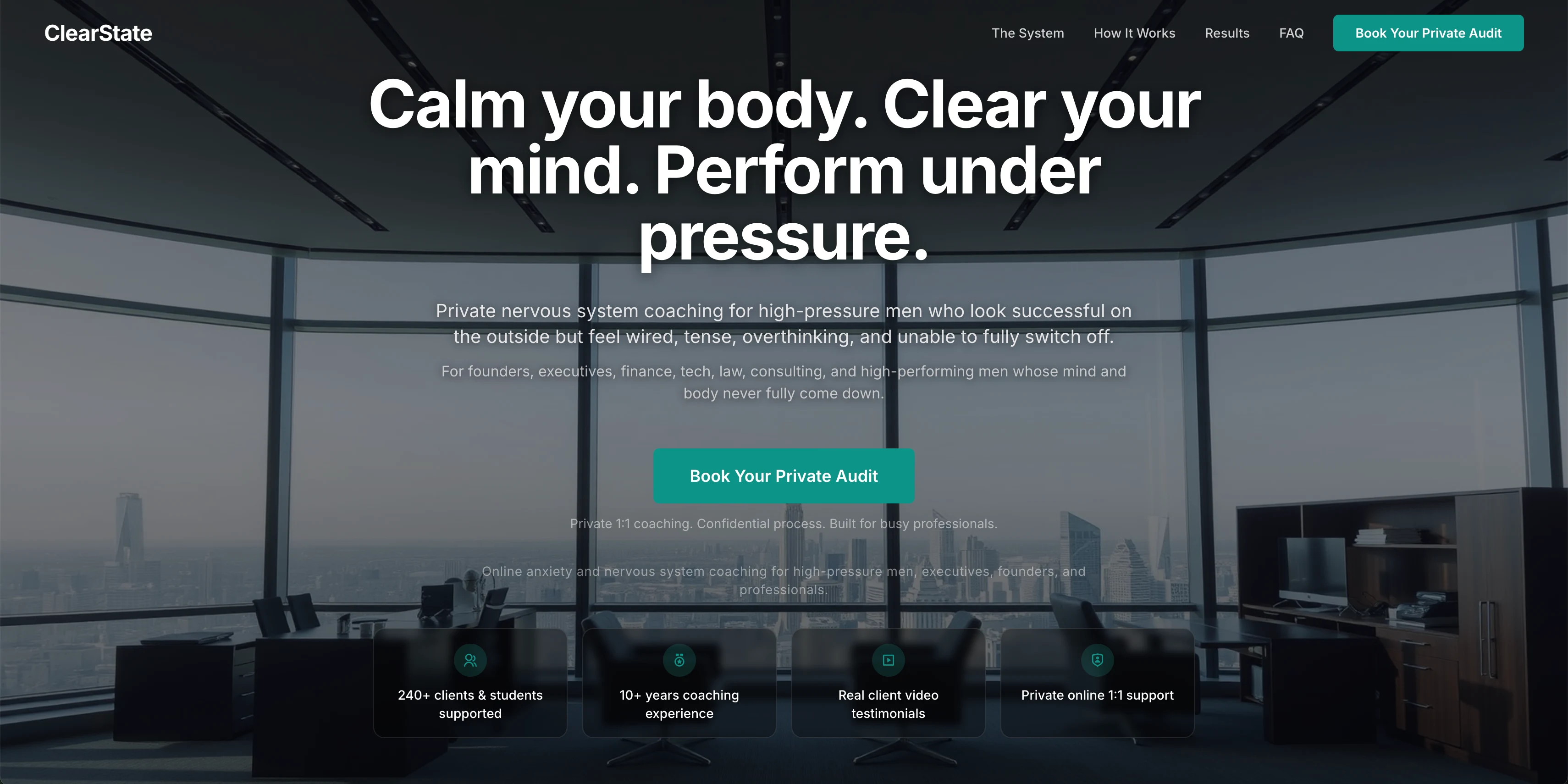ClearState nervous system coaching website designed by KezConcepts