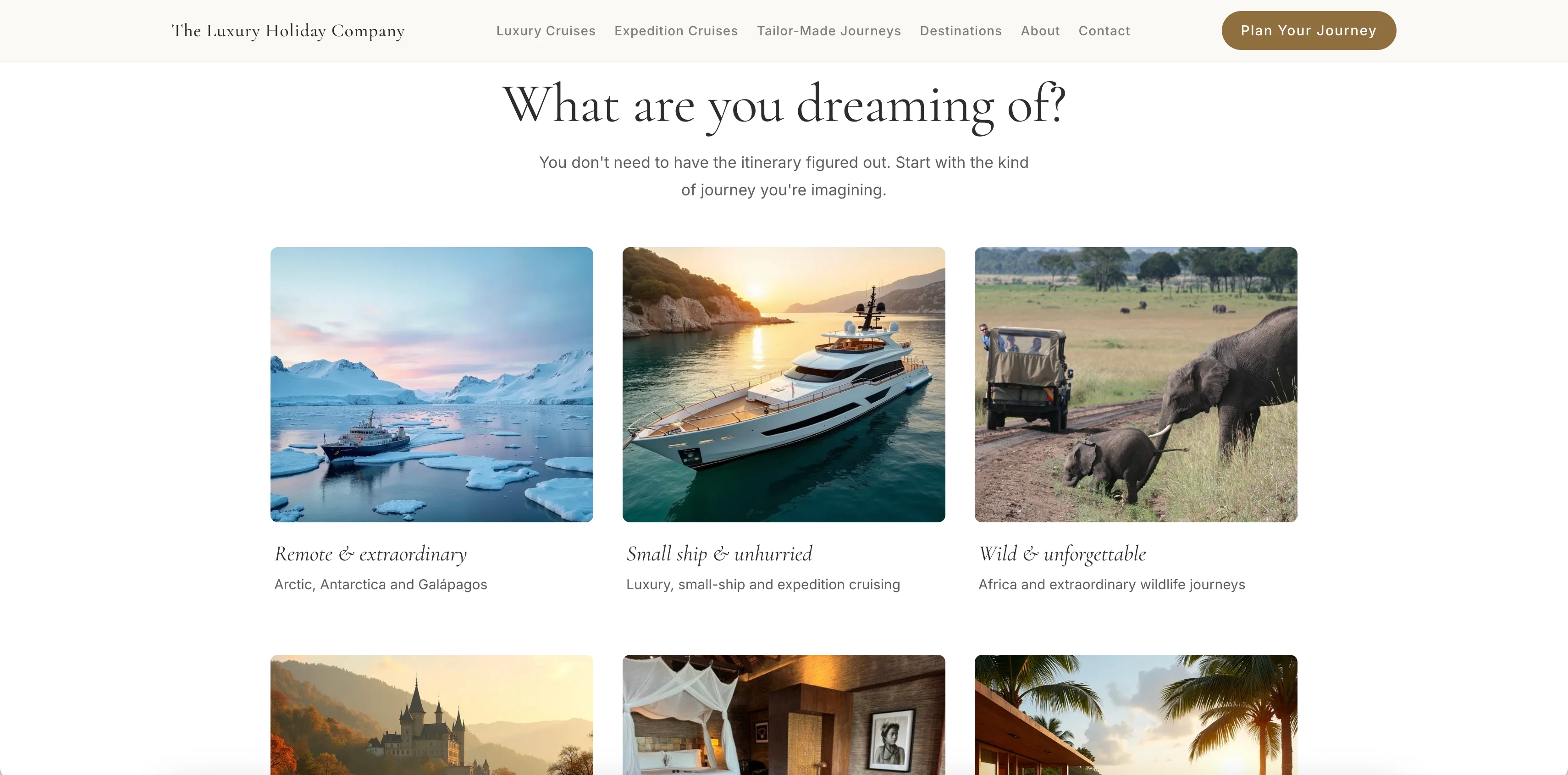 Destination page created for The Luxury Holiday Company